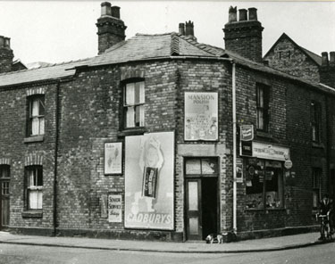 P. Burke's shop on the corner of Oxford Street and Lugdale Road, Widnes