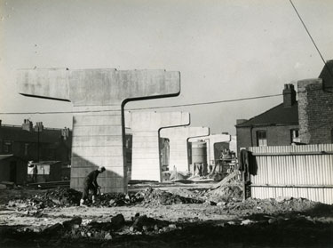 Construction of Runcorn Widnes road bridge