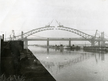 Construction of Runcorn Widnes road bridge