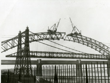 Construction of Runcorn Widnes road bridge