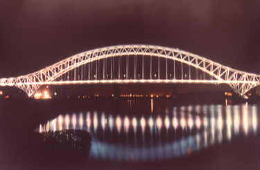 Silver Jubilee Bridge by night