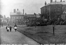Appleton House and gardens with Angel and Elephant Public House in background.